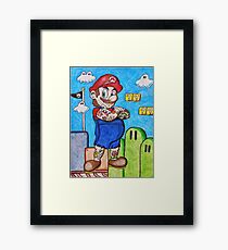 Tattooed Mario Framed Print