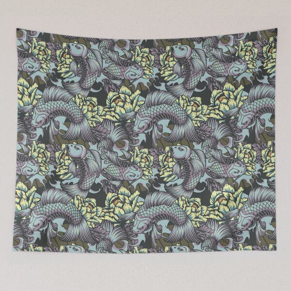 Item preview, Japanese style Seamless Color Pattern with Koi Carps designed and sold by Peekonet.