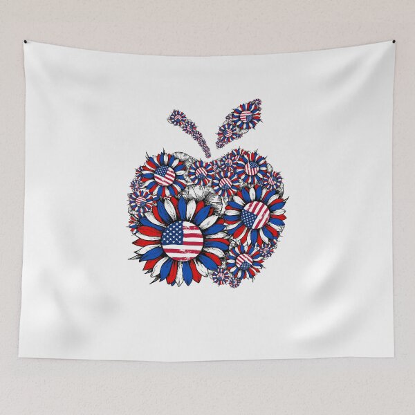 Item preview, Teacher Sunflower USA Flag TN designed and sold by SpecialGift79.