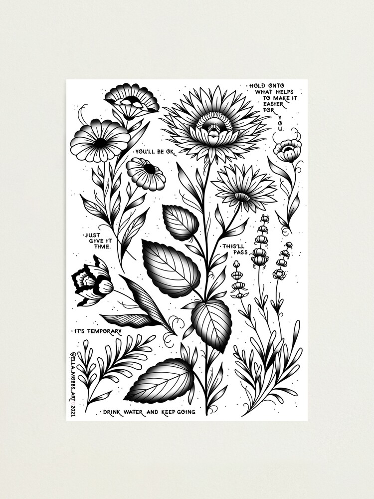 Minimalist  Flowers Tattoos Designs  รอยสกทเรยบงาย  รอยสกดอกไม