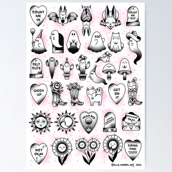 19 top Minimalist Tattoo Flash Sheet ideas in 2024