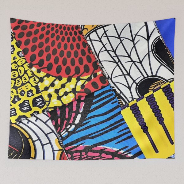 Item preview, African Fabric Patchwork Collage Art Patterns [#237] designed and sold by AfriStyleUK.