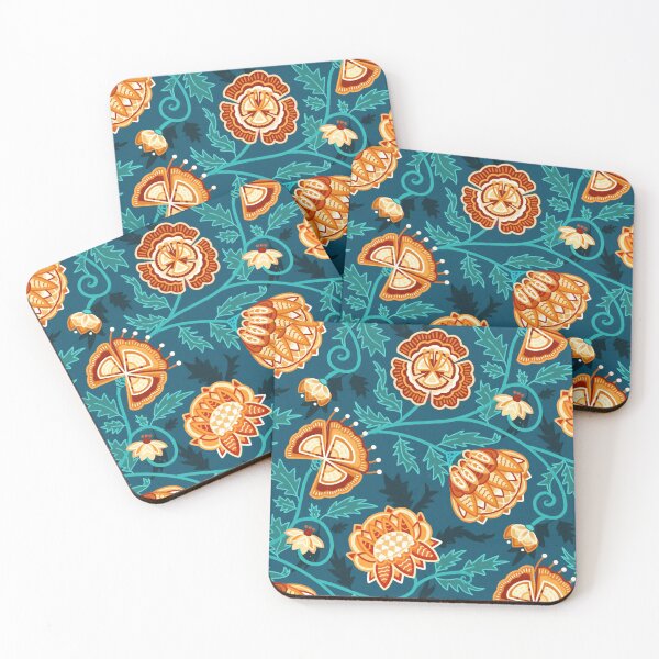 Item preview, Modern Indian Chintz - Orange & Mint designed and sold by TigaTiga.