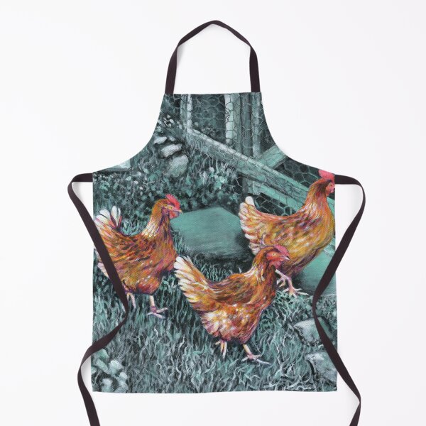 Item preview, Chickens farmyard art painting designed and sold by Marion Yeo.