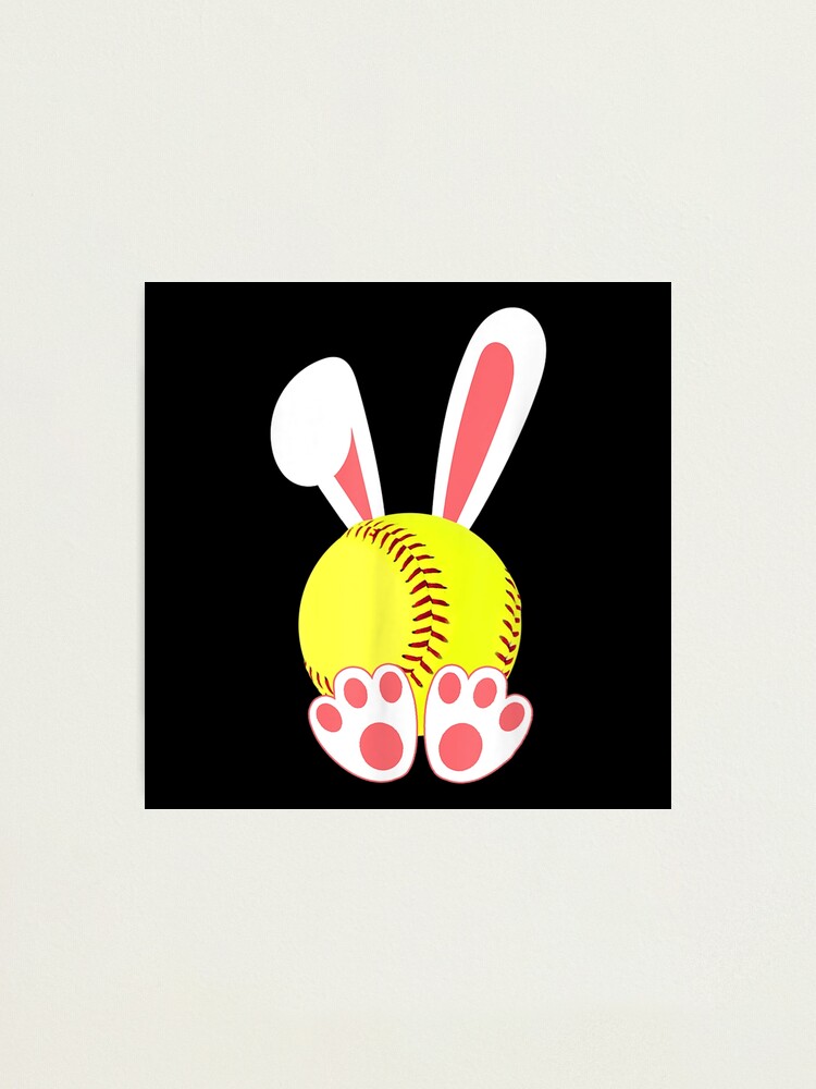 Softball Player Easter Bunny Ears T Shirt For Girls Boys Softball Player Easter Bunny Ears T Shirt For Girls Boys