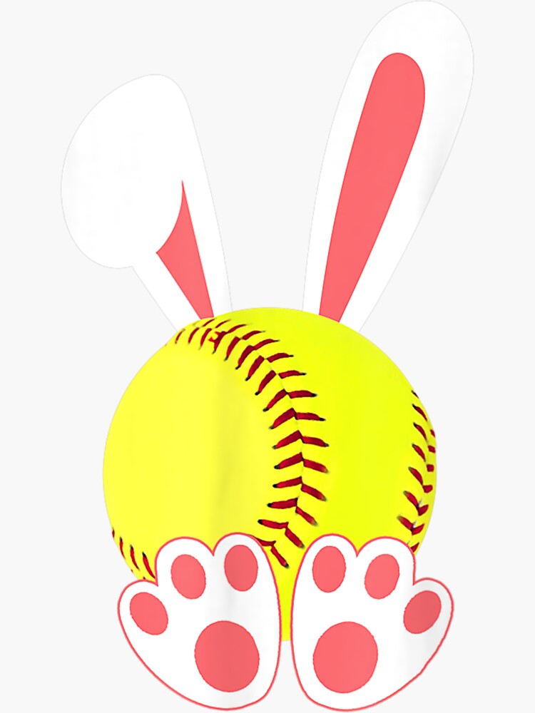 Softball Player Easter Bunny Ears T Shirt For Girls Boys Softball Player Easter Bunny Ears T Shirt For Girls Boys