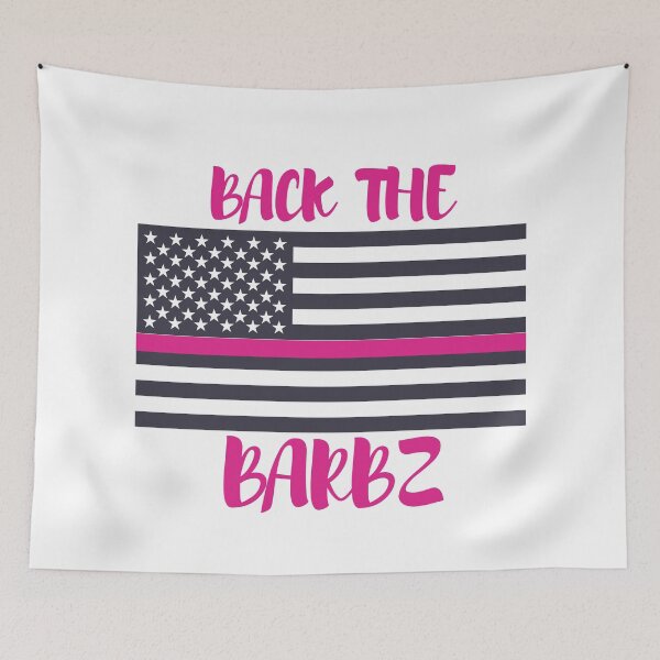 Item preview, BACK THE BARBZ PINK WITH LOGO designed and sold by CaitU.