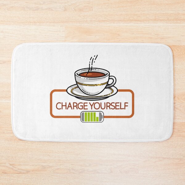 Item preview, Coffee Charging - Coffee Cup with Battery Accumulator Sign & Steam - Charge Yourself designed and sold by WearWolfDesigns.