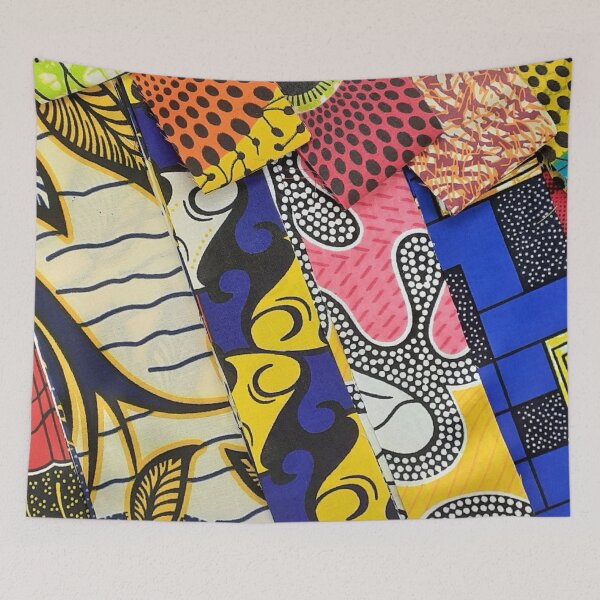 Item preview, African Fabric Patchwork Collage Art Patterns [#239] designed and sold by AfriStyleUK.