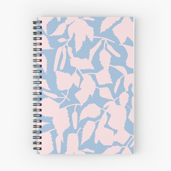 Item preview, Birch leaves pink on light blue, seamless pattern designed and sold by colorofmagic.