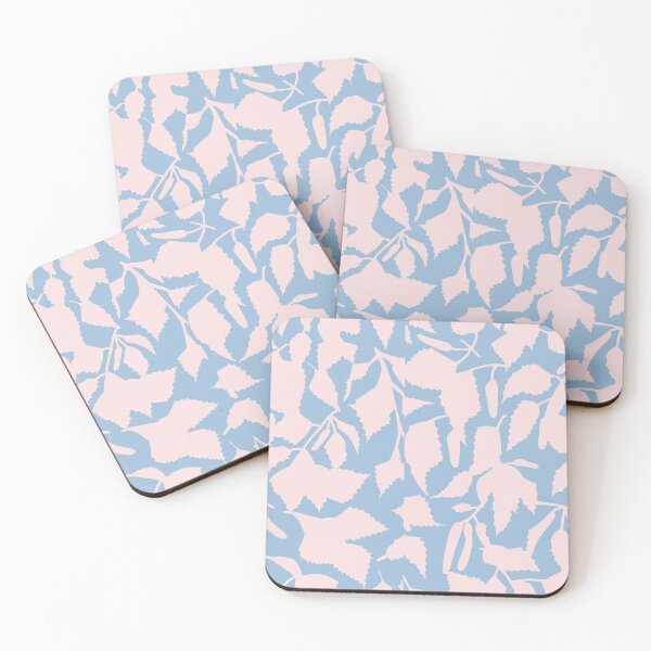 Item preview, Birch leaves pink on light blue, seamless pattern designed and sold by colorofmagic.