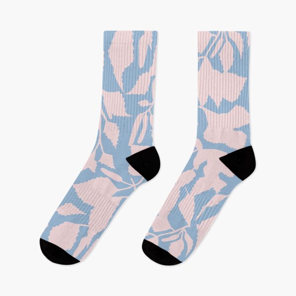 Item preview, Birch leaves pink on light blue, seamless pattern designed and sold by colorofmagic.