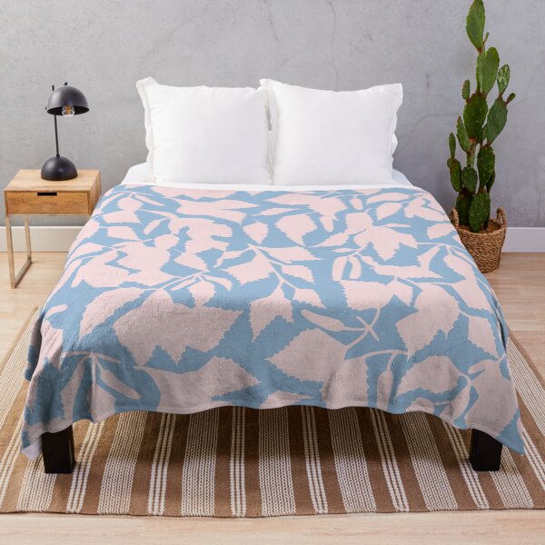 Item preview, Birch leaves pink on light blue, seamless pattern designed and sold by colorofmagic.