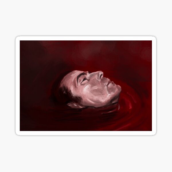 Dracula floating in blood (Claes Bang) Sticker