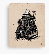 Panda's Skull Tank Vintage Style Canvas Print