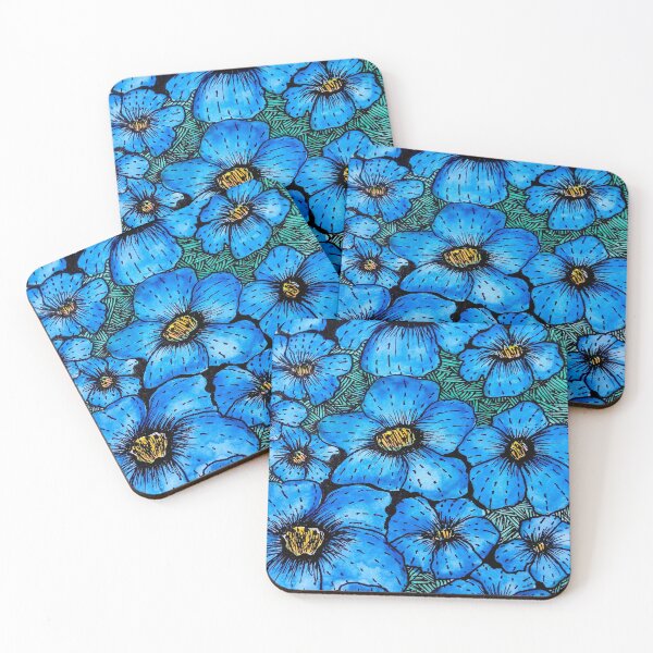 Item preview, blue flowers sketch designed and sold by BhaktiK.