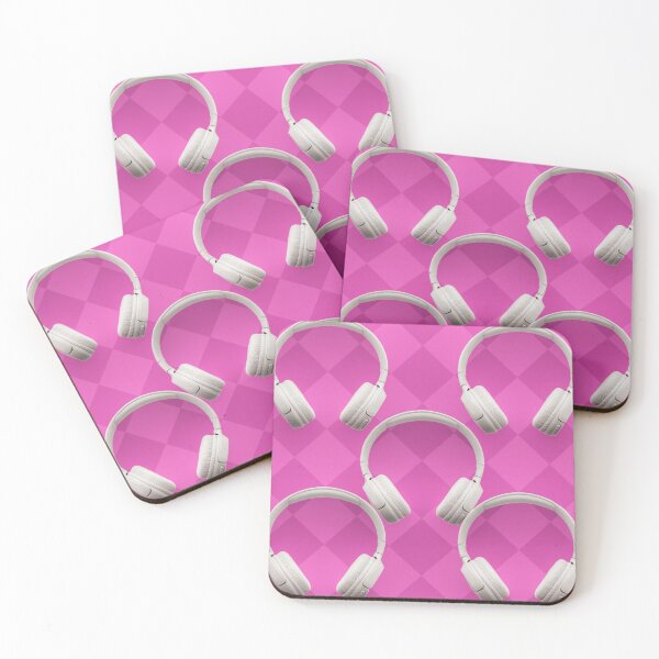 Item preview, white headphones on an amazing pink fond designed and sold by Mariocii.