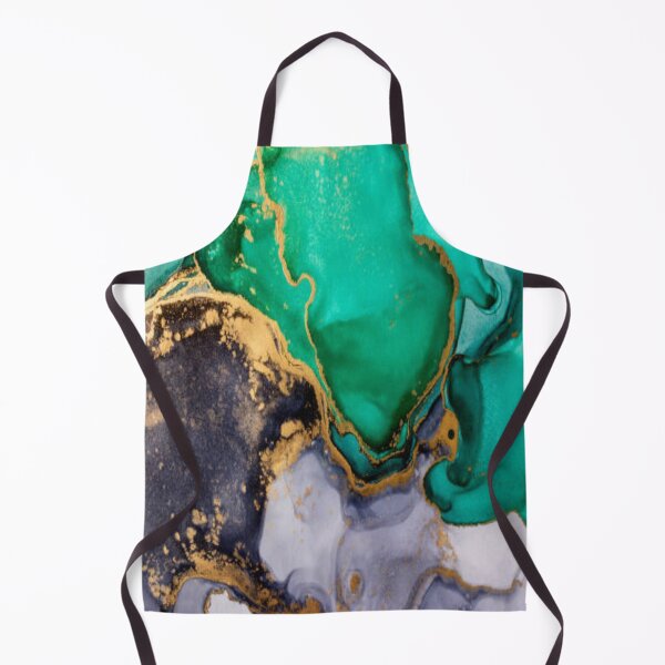 Item preview, Aqua Blue Black Gold Marble Art designed and sold by BEyourself be.
