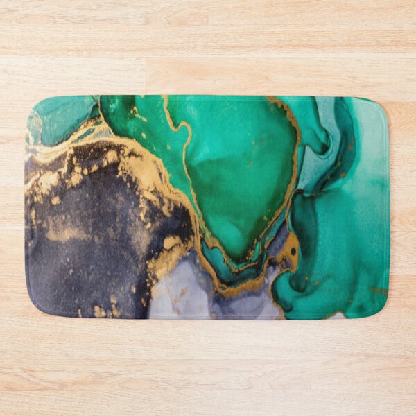 Item preview, Aqua Blue Black Gold Marble Art designed and sold by BEyourself be.