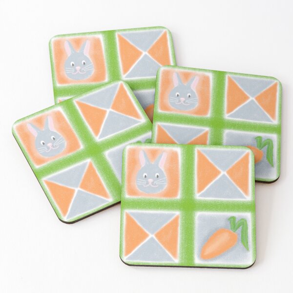 Item preview, Green-orange print, hare, carrot, triangles, pastel. designed and sold by UVI-CA.