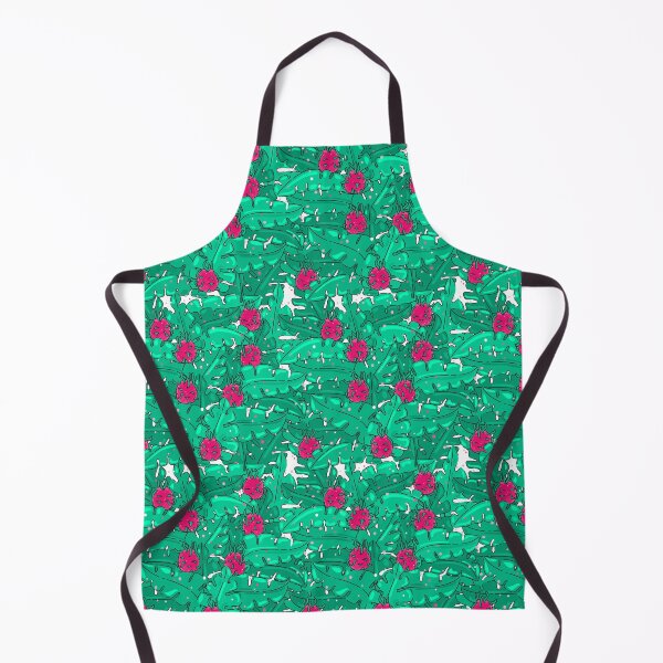 Item preview, Pink dragon fruit, pitaya, seamless pattern with jungle leaves designed and sold by FlamesandFrost.