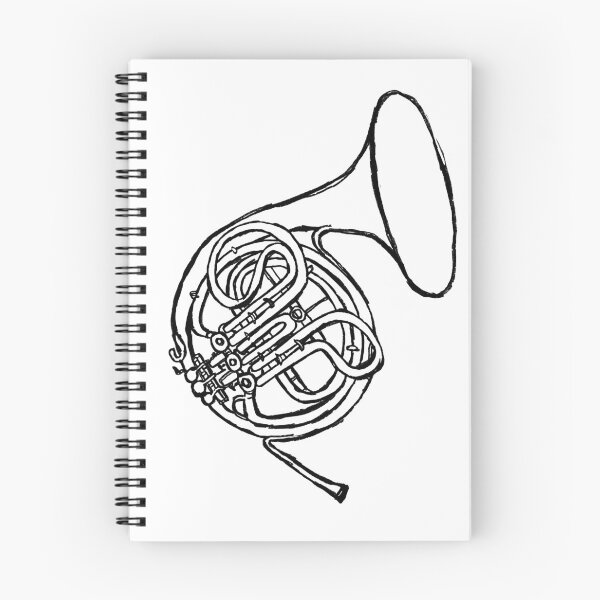 Item preview, Hand Drawn Brass Vintage French Horn  designed and sold by badlydrawnbabe.