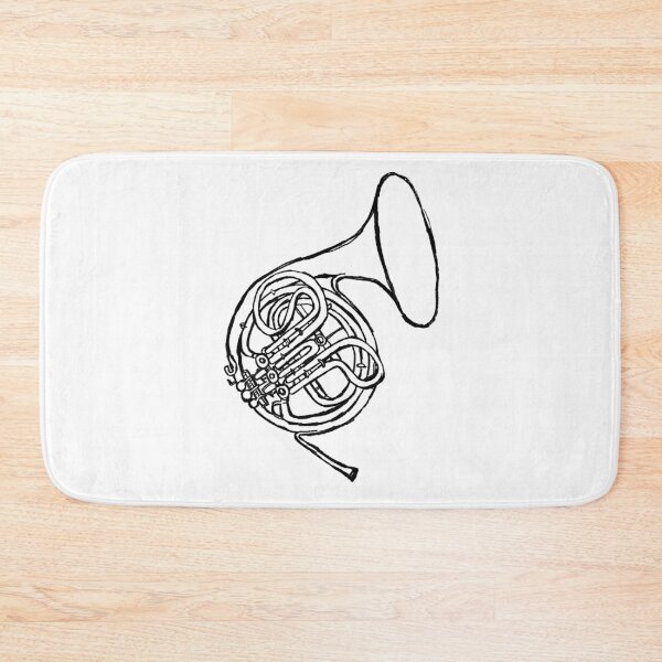 Item preview, Hand Drawn Brass Vintage French Horn  designed and sold by badlydrawnbabe.