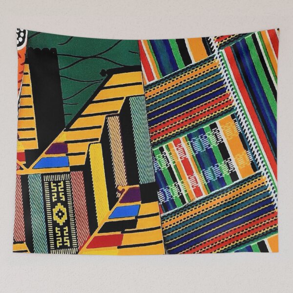 Item preview, African Fabric Patchwork Collage Art Patterns [#243] designed and sold by AfriStyleUK.
