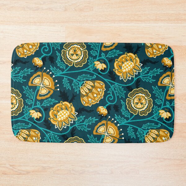 Item preview, Modern Indian Chintz - Mustard & Teal designed and sold by TigaTiga.