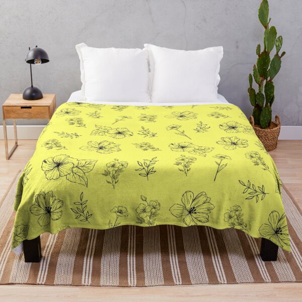 Item preview, Yellow and black flowers and leaves seamless pattern designed and sold by StudioMoesker.