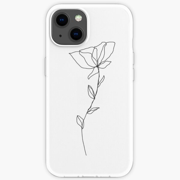 Minimal Pastel Hand-drawn Cute Floral iPhone Samsung Case iPhone Soft Case