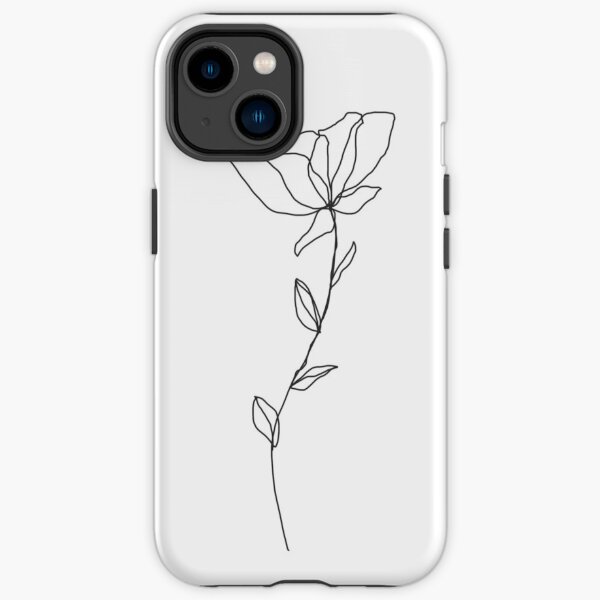 Minimal Pastel Hand-drawn Cute Floral iPhone Samsung Case iPhone Tough Case