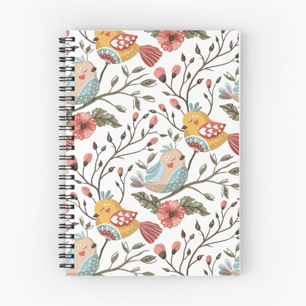 Item preview, Whimsical  Art Water Color Botanical Pattern of Birds and Flowers designed and sold by MortexApparel.
