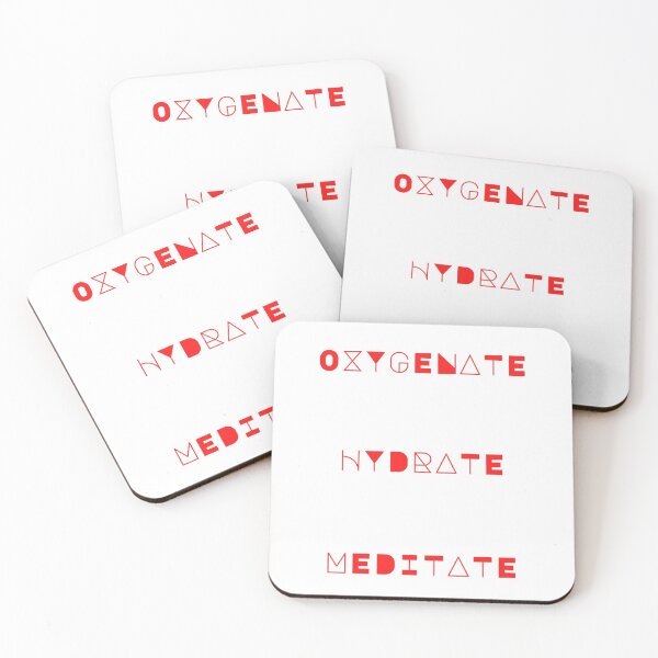 Item preview, Oxygenate, Hydrate, Meditate - Bright Red designed and sold by visual-samadhi.