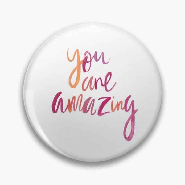 Item preview, You Are Amazing Words Text Saying Quite Script Hand Written Pink & Orange designed and sold by WearWolfDesigns.