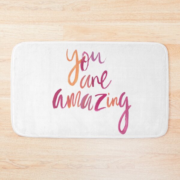 Item preview, You Are Amazing Words Text Saying Quite Script Hand Written Pink & Orange designed and sold by WearWolfDesigns.