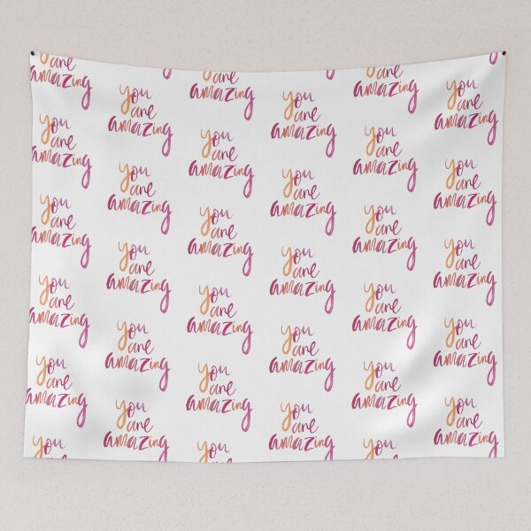 Item preview, You Are Amazing Words Text Saying Quite Script Hand Written Pink & Orange designed and sold by WearWolfDesigns.