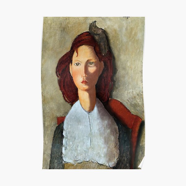Young Girl, Seated, by Amedeo Modigliani Poster