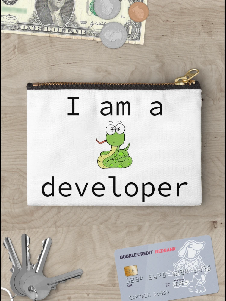 Thumbnail 3 of 4, Zipper Pouch, Python Developer - Pun Intended designed and sold by Amerant.
