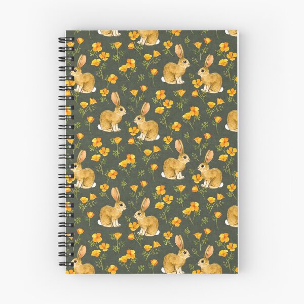 Item preview, California Poppies and Cottontail Bunnies on Olive Green designed and sold by micklyn.