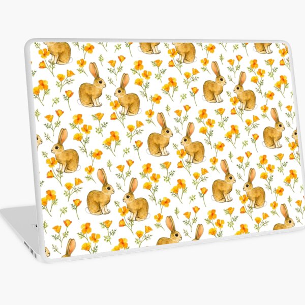 Item preview, Coquelicots de Californie et lapins à queue blanche sur blanc designed and sold by micklyn.