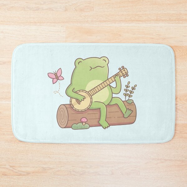 Item preview, Cute Frog Playing Banjo On Wooden Log designed and sold by rustydoodle.