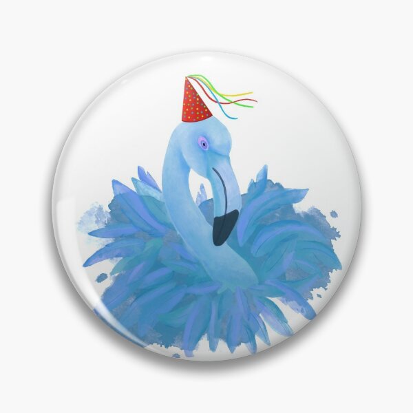 Item preview, Blue flamingo in party hat illustration designed and sold by Zela.