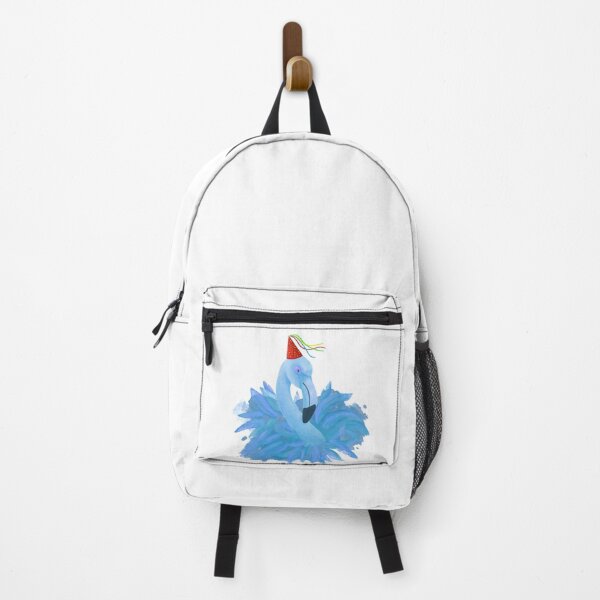 Item preview, Blue flamingo in party hat illustration designed and sold by Zela.