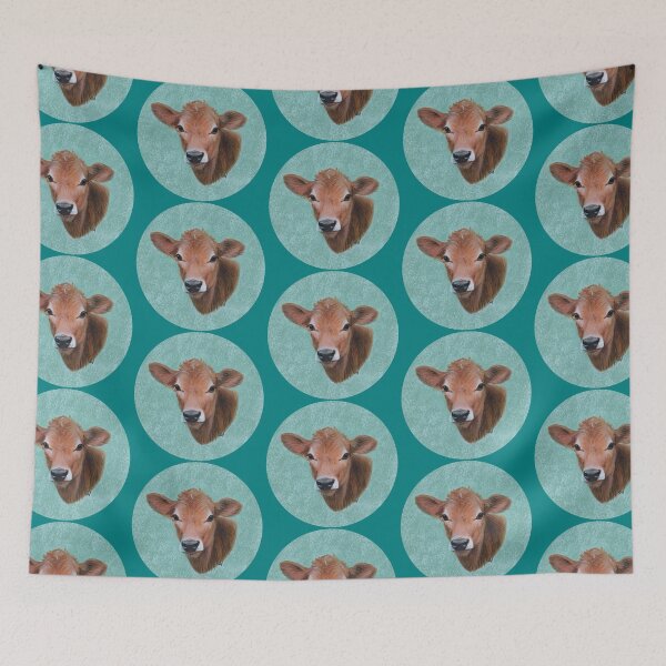 Item preview, Red Calf (teal background) designed and sold by SandraWarmerdam.