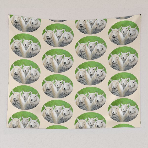 Item preview, Three Sheep (antiquewhite background) designed and sold by SandraWarmerdam.
