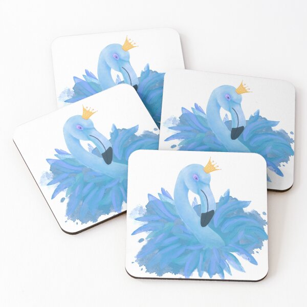Item preview, Blue flamingo princess wearing a crown designed and sold by Zela.