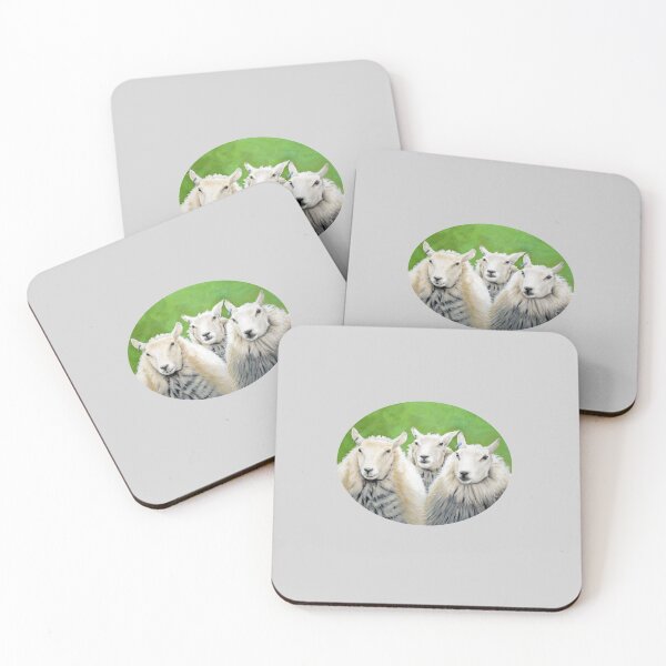 Item preview, Three Sheep (grey background) designed and sold by SandraWarmerdam.