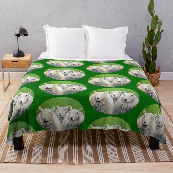 Item preview, Three Sheep (green background) designed and sold by SandraWarmerdam.