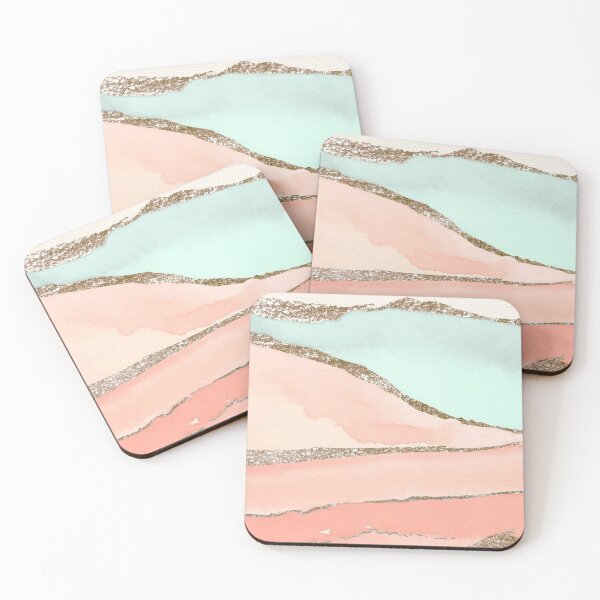 Item preview, Soft Pink and Soft Blue with Rose Gold Shimmer   designed and sold by aartidote.